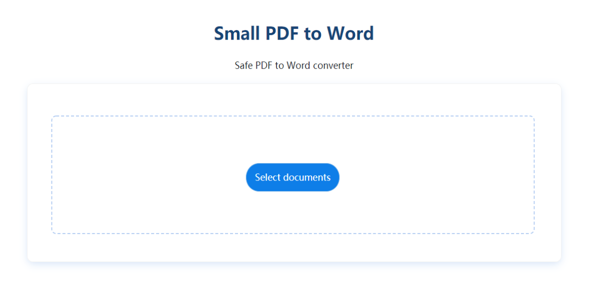convert pdf to word small