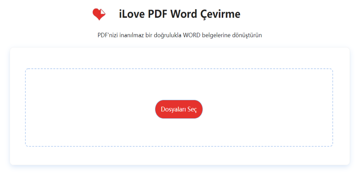 ilove PDF Word Çevirme